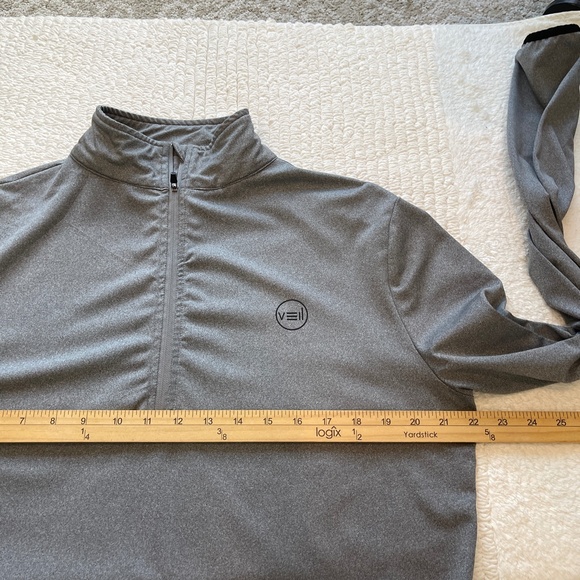 Veil Spark Top Women's L Gray Tunic Running Modest Thumbholes 1/2 Zip Pullover - Picture 13 of 15